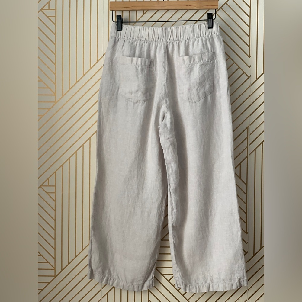 Cynthia Rowley 100% Linen Cropped culotte style crop Pant wide leg lagen look M - Picture 9 of 12
